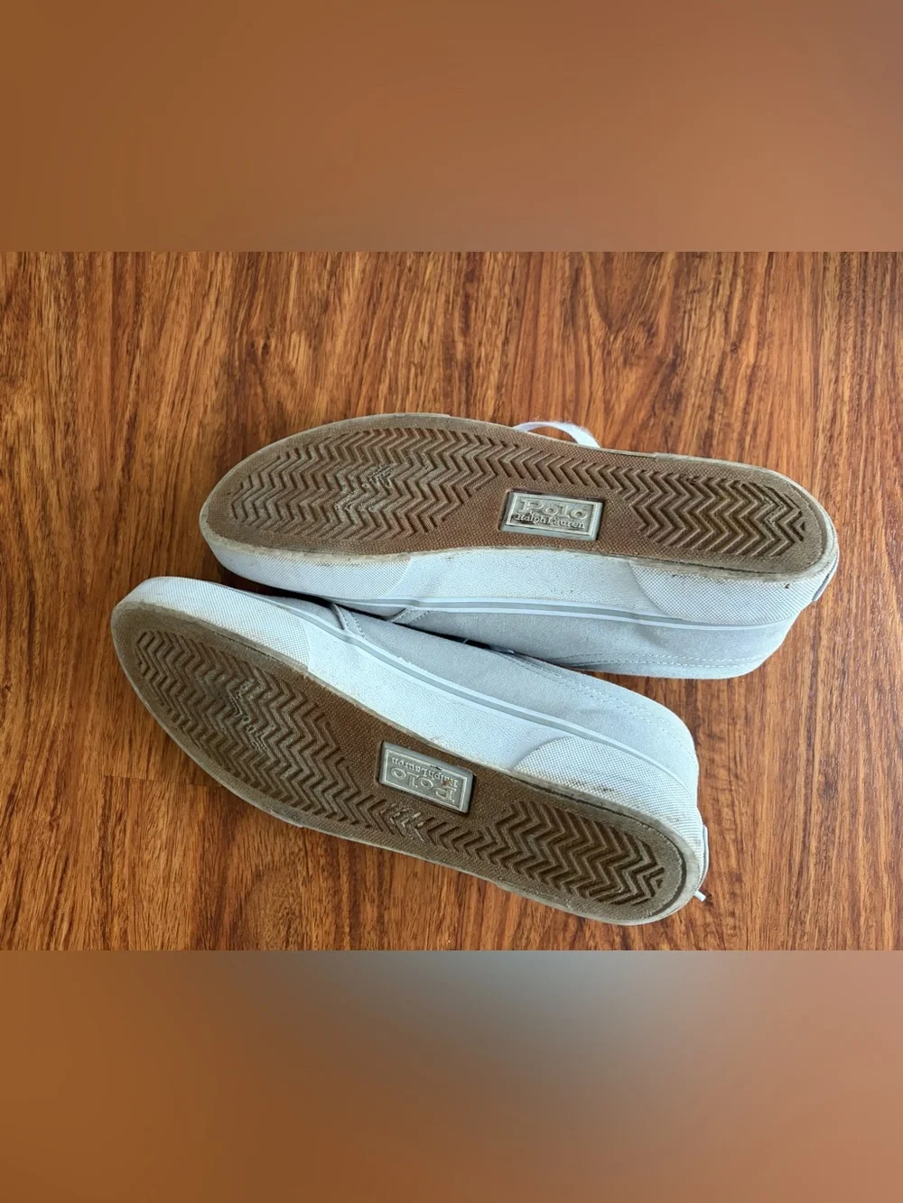 Polo by Ralph Lauren Men’s Light Gray Canvas Low-Top Sneakers